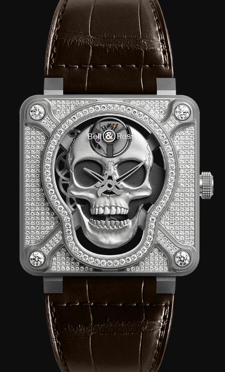 Bell & Ross BR 01 LAUGHING SKULL FULL DIAMOND BR01-SKULL-SK-FLD Replica Watch